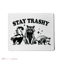Stay Trashy Retro Funny Racoon Mousepad thumb 0