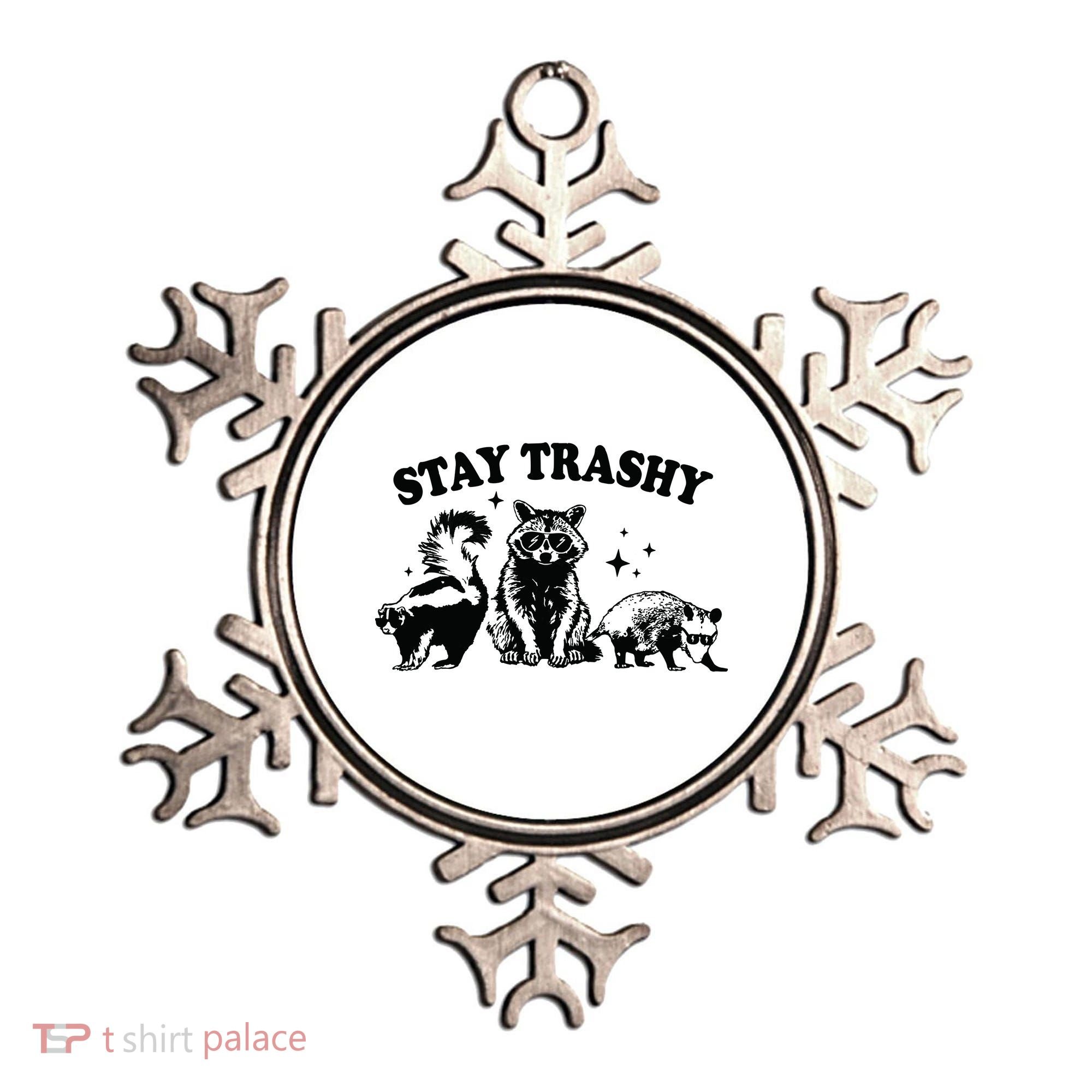 Stay Trashy Retro Funny Racoon Ornament
