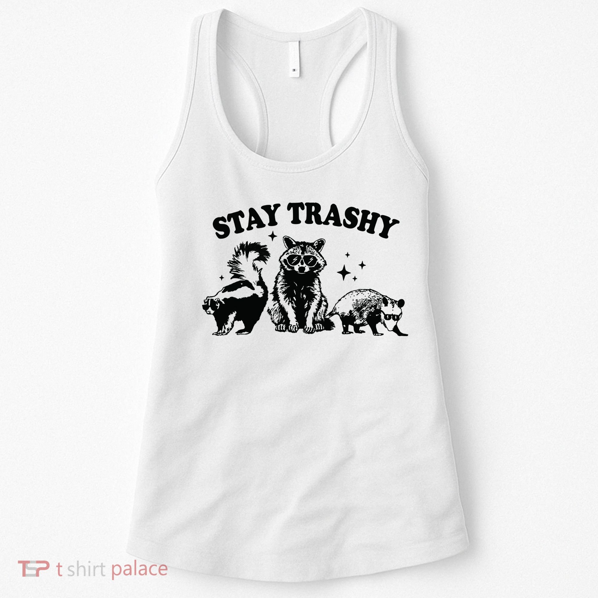 Stay Trashy Retro Funny Racoon Women's Tank Top