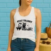 Stay Trashy Retro Funny Racoon Women's Tank Top thumb 2