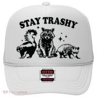 Stay Trashy Retro Funny Racoon Hat thumb 0