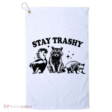 Stay Trashy Retro Funny Racoon Golf Towel