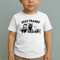 Stay Trashy Retro Funny Racoon Toddler T-Shirt thumb 2