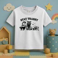Stay Trashy Retro Funny Racoon Toddler T-Shirt thumb 3