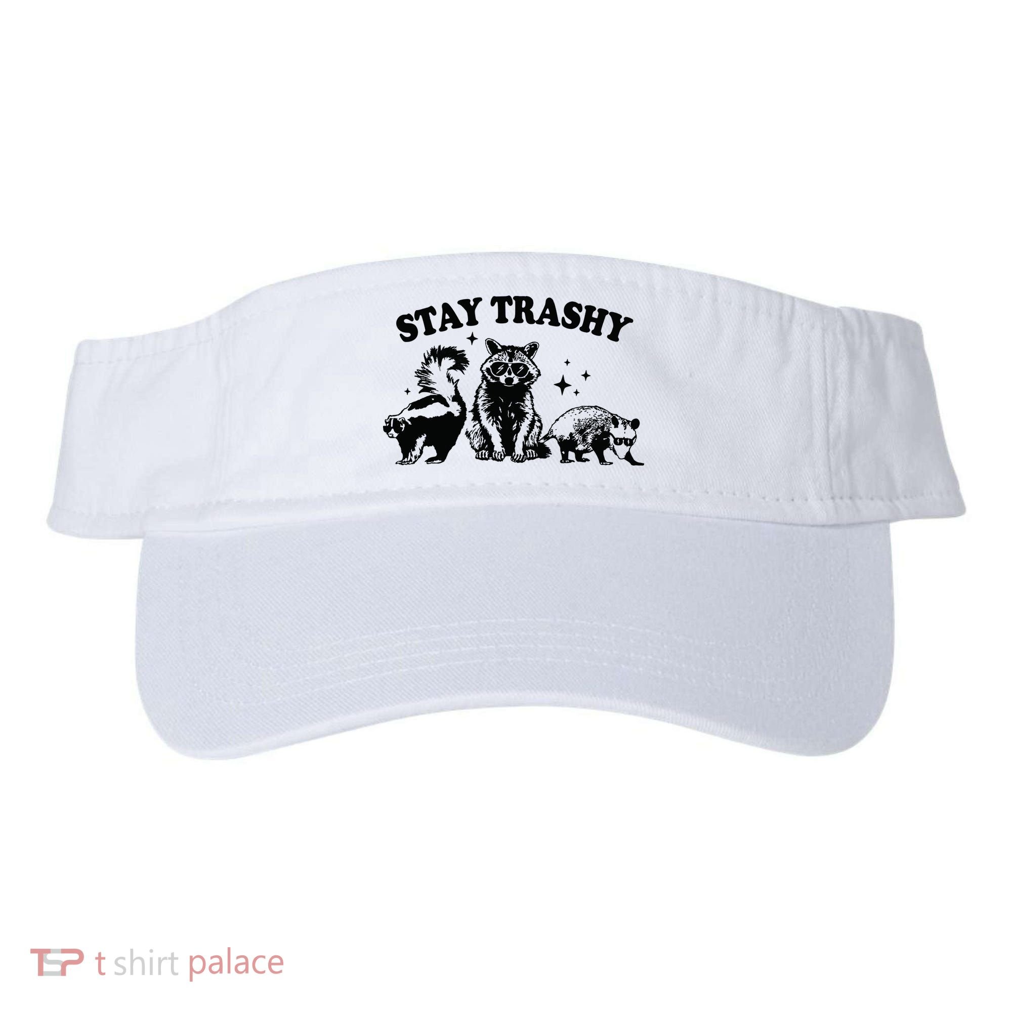 Stay Trashy Retro Funny Racoon Visor
