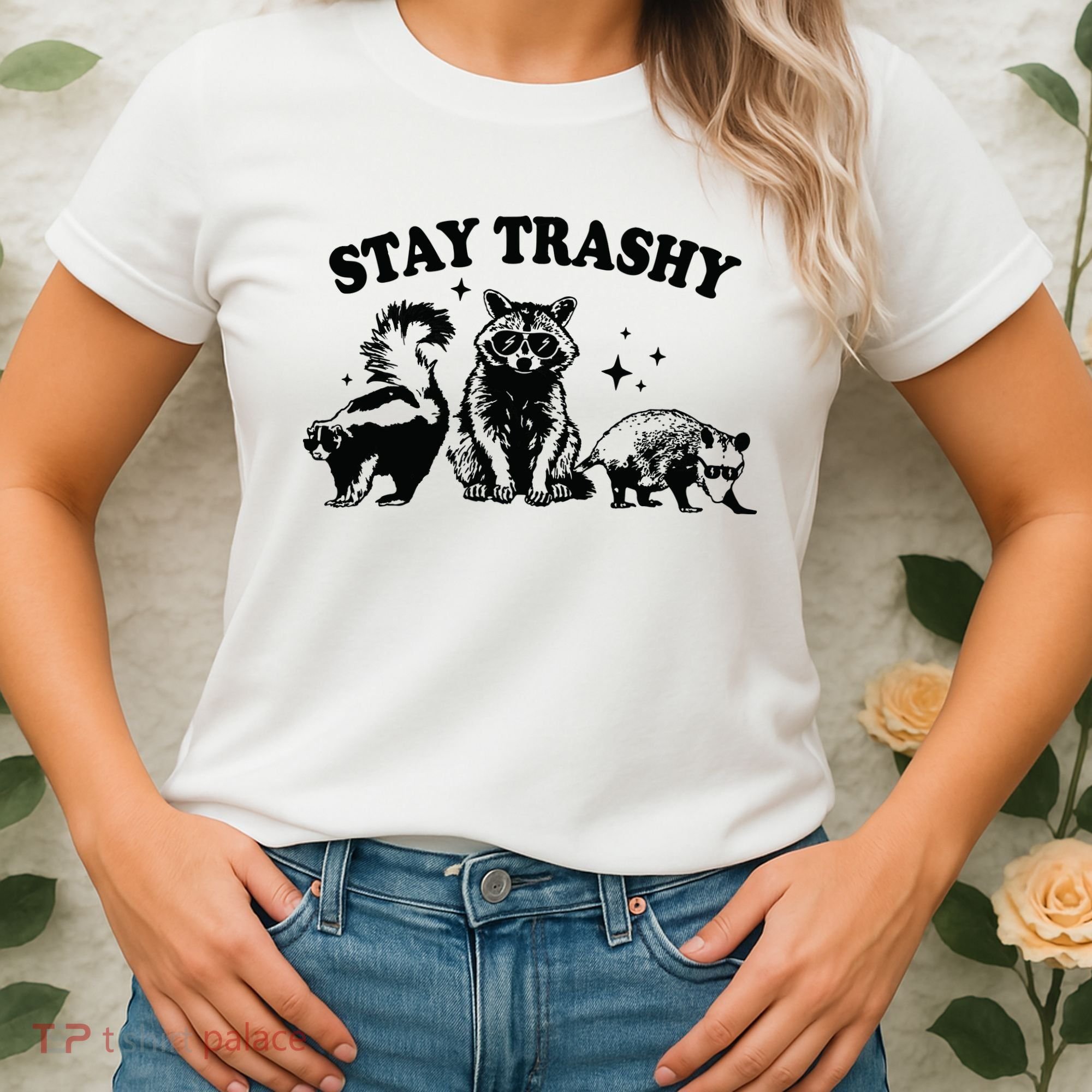 Stay Trashy Retro Funny Racoon Women's T-Shirt