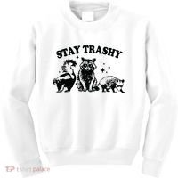 Stay Trashy Retro Funny Racoon Kids Sweatshirt thumb 0