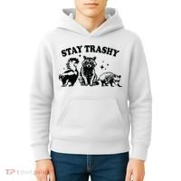 Stay Trashy Retro Funny Racoon Kids Hoodie thumb 4
