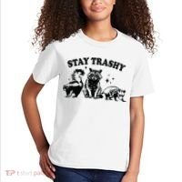 Stay Trashy Retro Funny Racoon Kids T-Shirt thumb 2