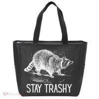 Stay Trashy Raccoon Funny Meme Tote Bag thumb 0