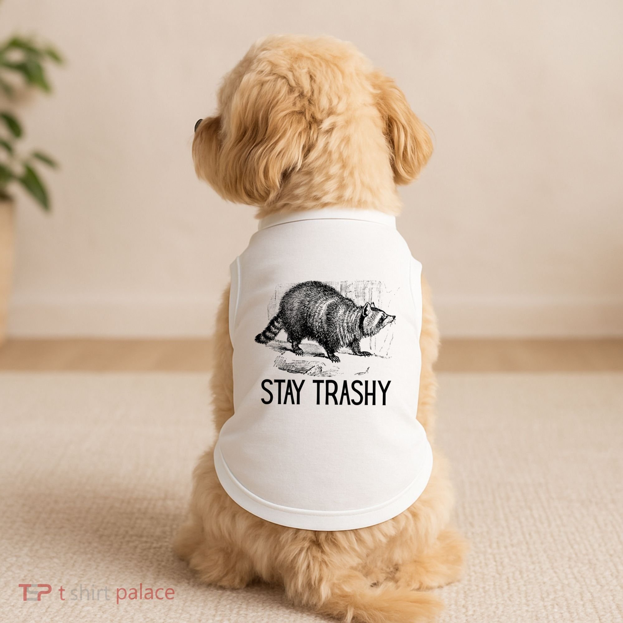 Stay Trashy Raccoon Funny Meme Doggie Tank