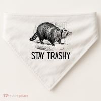 Stay Trashy Raccoon Funny Meme USA-Made Doggie Bandana thumb 0