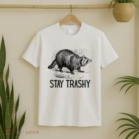 Stay Trashy Raccoon Funny Meme T-Shirt thumb 2