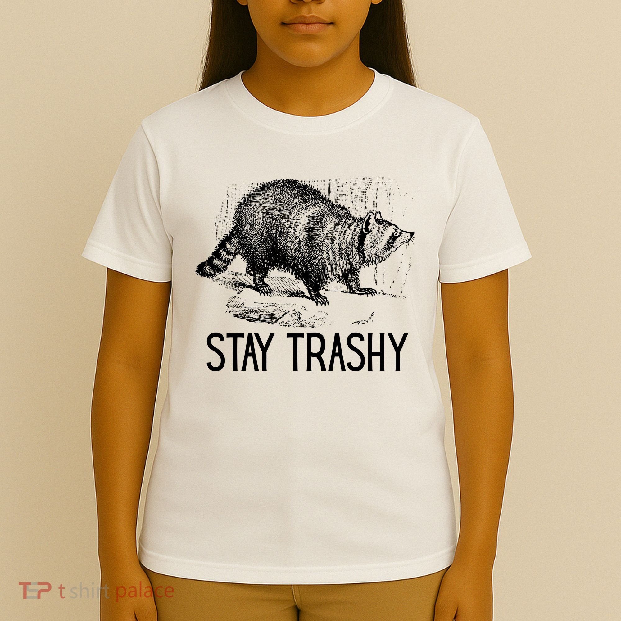 Stay Trashy Raccoon Funny Meme T-Shirt