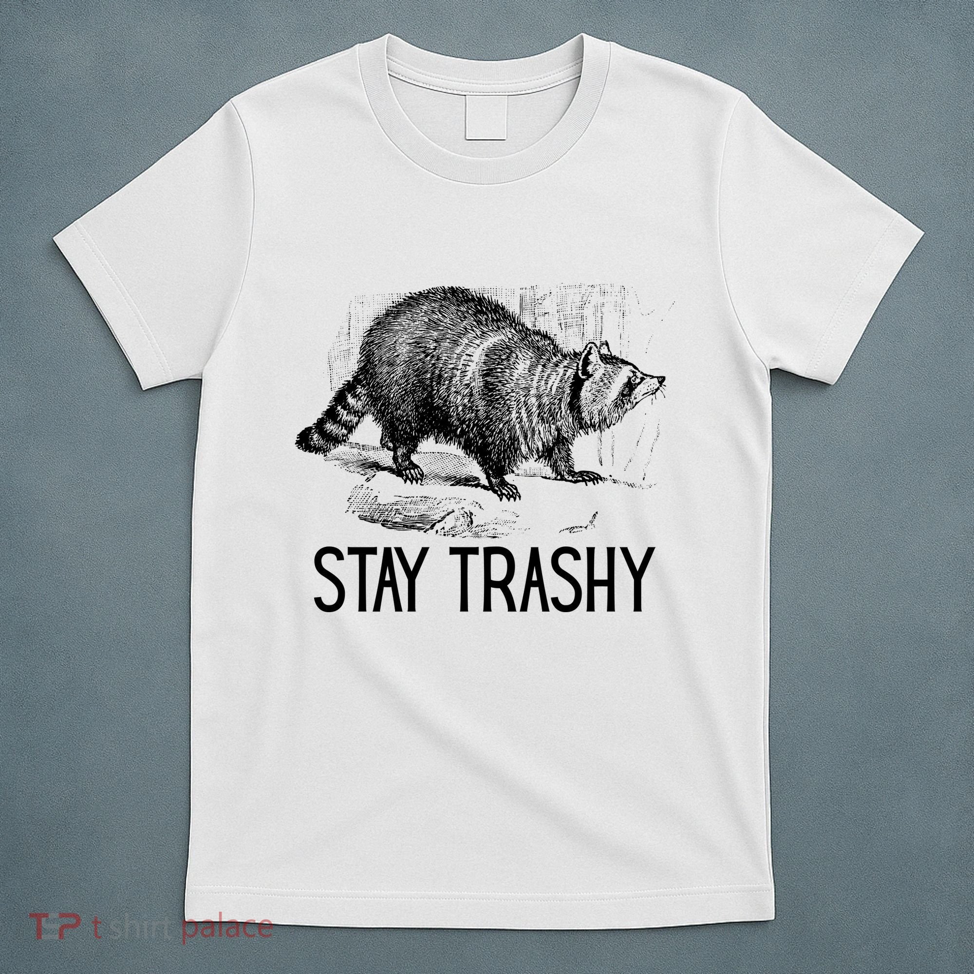 Stay Trashy Raccoon Funny Meme T-Shirt