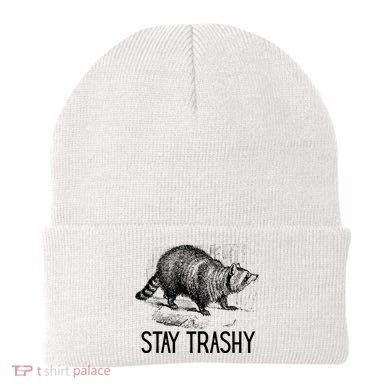 Stay Trashy Raccoon Funny Meme Beanie
