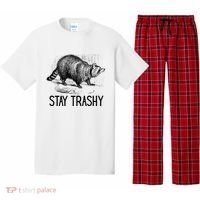 Stay Trashy Raccoon Funny Meme Pajama Set thumb 0