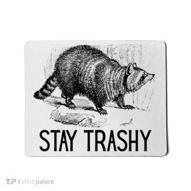 Stay Trashy Raccoon Funny Meme Mousepad