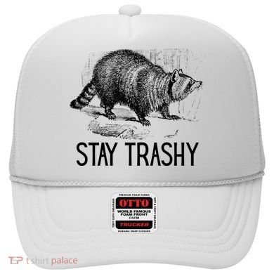 Stay Trashy Raccoon Funny Meme Hat