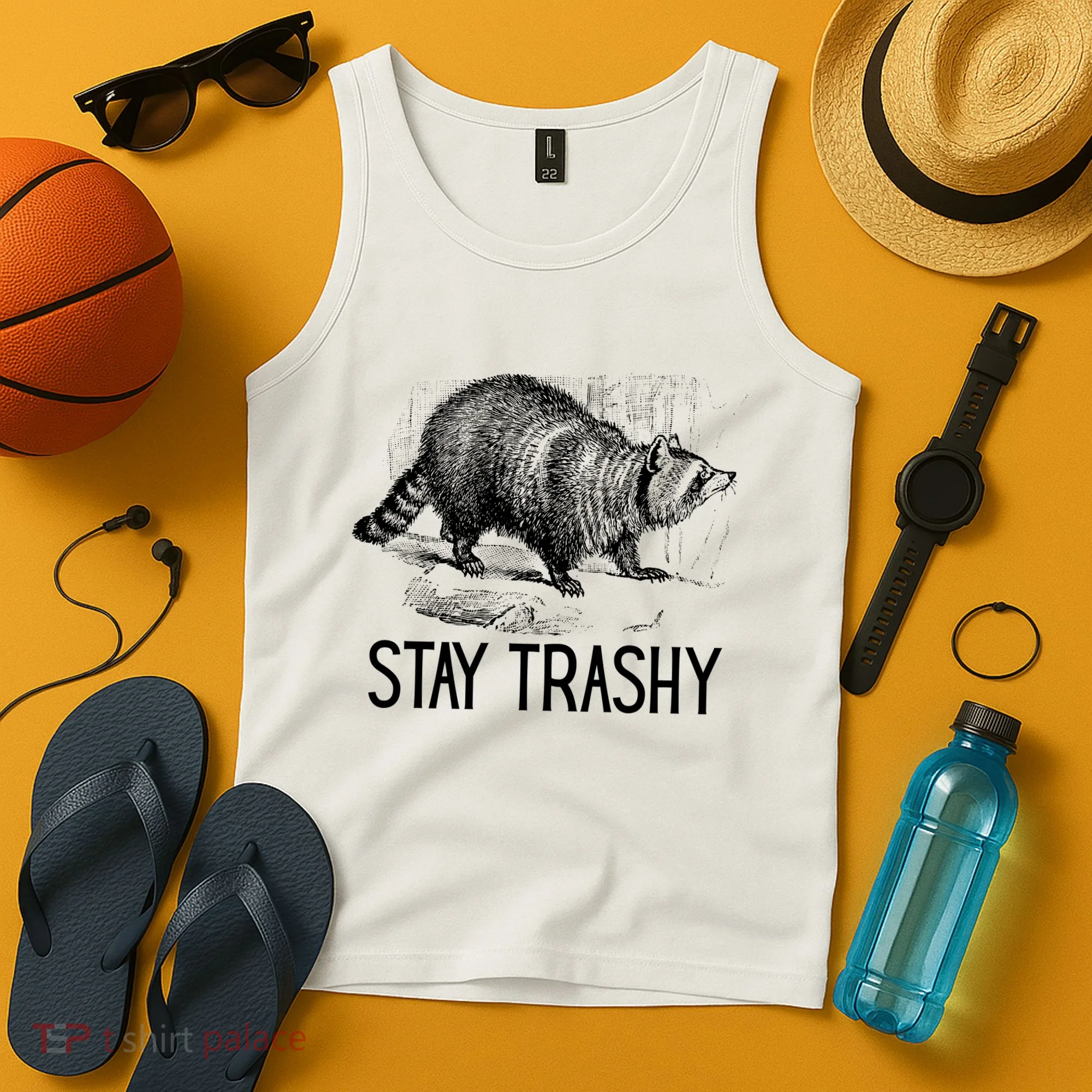 Stay Trashy Raccoon Funny Meme Tank Top