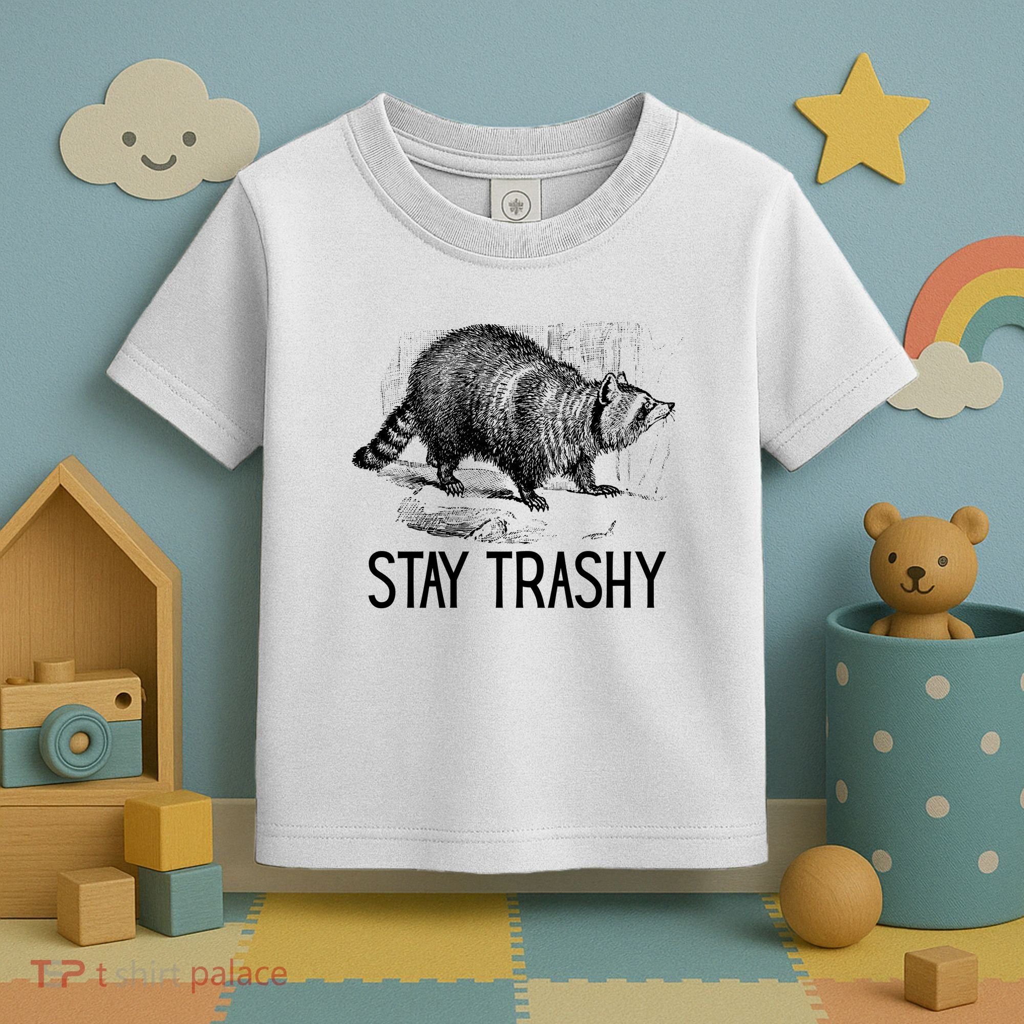 Stay Trashy Raccoon Funny Meme Toddler T-Shirt