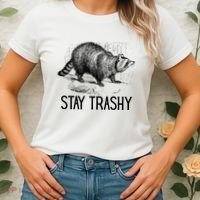 Stay Trashy Raccoon Funny Meme Women's T-Shirt thumb 2