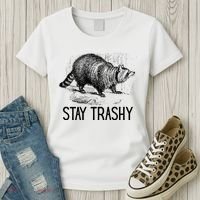 Stay Trashy Raccoon Funny Meme Women's T-Shirt thumb 3