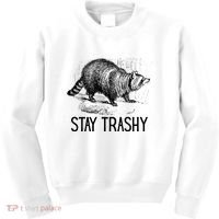 Stay Trashy Raccoon Funny Meme Kids Sweatshirt thumb 0