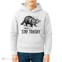 Stay Trashy Raccoon Funny Meme Kids Hoodie thumb 4
