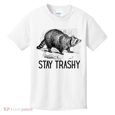 Stay Trashy Raccoon Funny Meme Kids T-Shirt