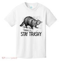Stay Trashy Raccoon Funny Meme Kids T-Shirt thumb 0