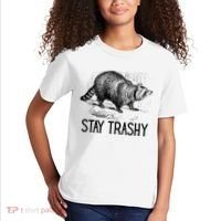 Stay Trashy Raccoon Funny Meme Kids T-Shirt thumb 2