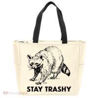 Stay Trashy Raccoon Tote Bag thumb 0