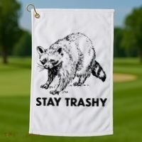 Stay Trashy Raccoon Golf Towel thumb 1