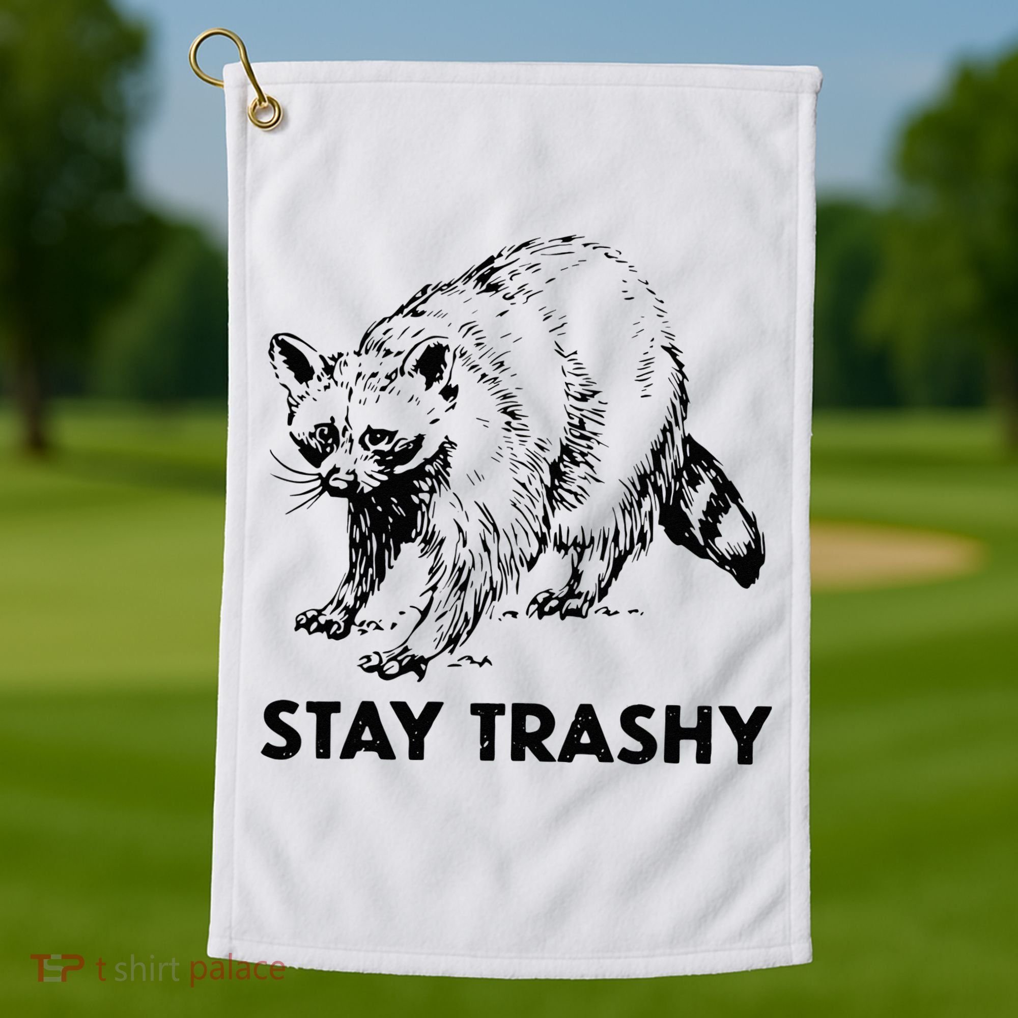 Stay Trashy Raccoon Golf Towel