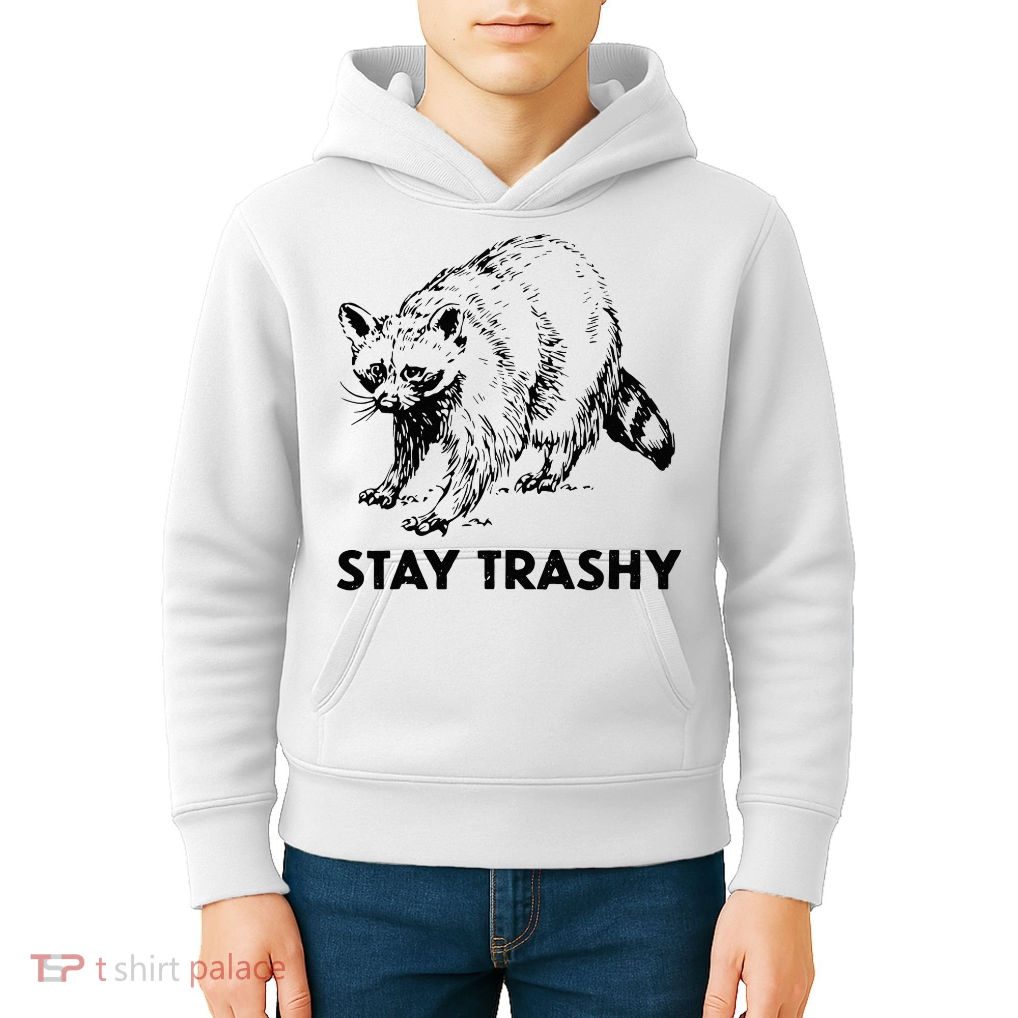 Stay Trashy Raccoon Kids Hoodie