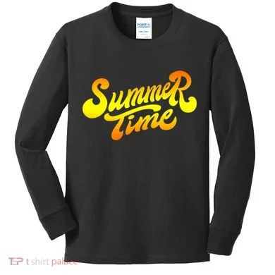 Summer Time Retro Kids Long Sleeve Shirt