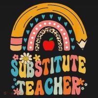 Substitute Teacher Rainbow Pencil Groovy Teacher Flower Women's Long Sleeve Shirt thumb 2
