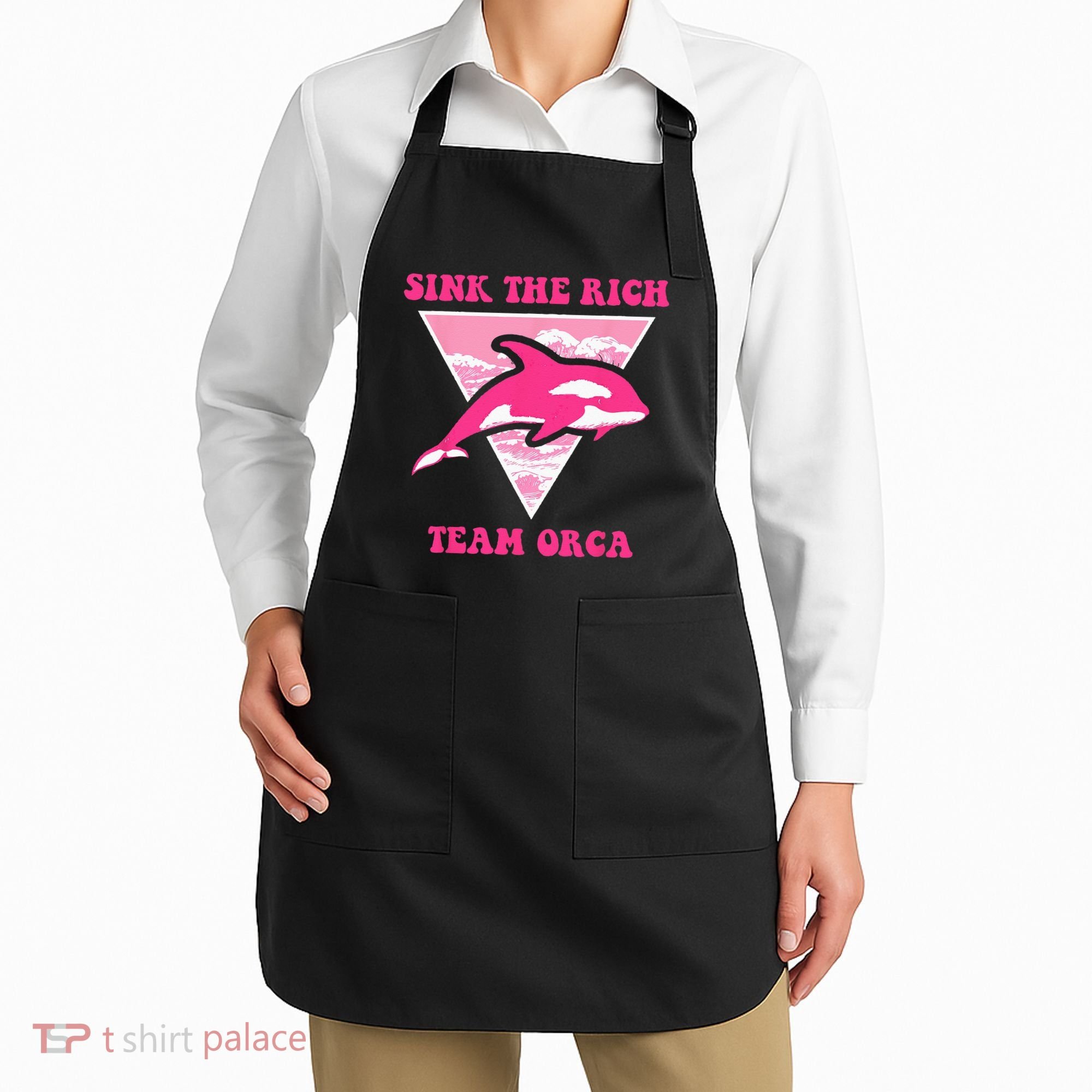 Sink The Rich Tea Orca Whale Apparel Apron