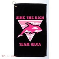 Sink The Rich Tea Orca Whale Apparel Golf Towel thumb 0