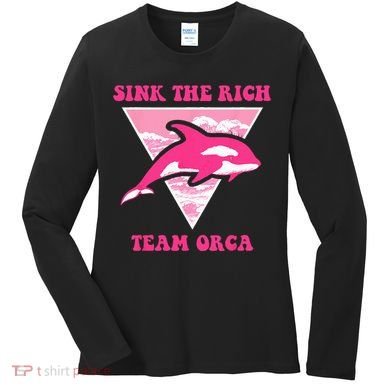 Sink The Rich Tea Orca Whale Apparel Women's Long Sleeve Shirt