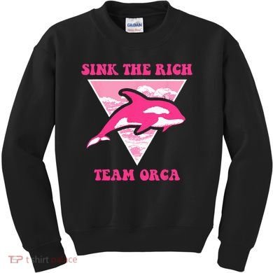 Sink The Rich Tea Orca Whale Apparel Kids Sweatshirt