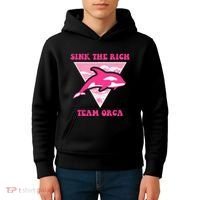 Sink The Rich Tea Orca Whale Apparel Kids Hoodie thumb 4