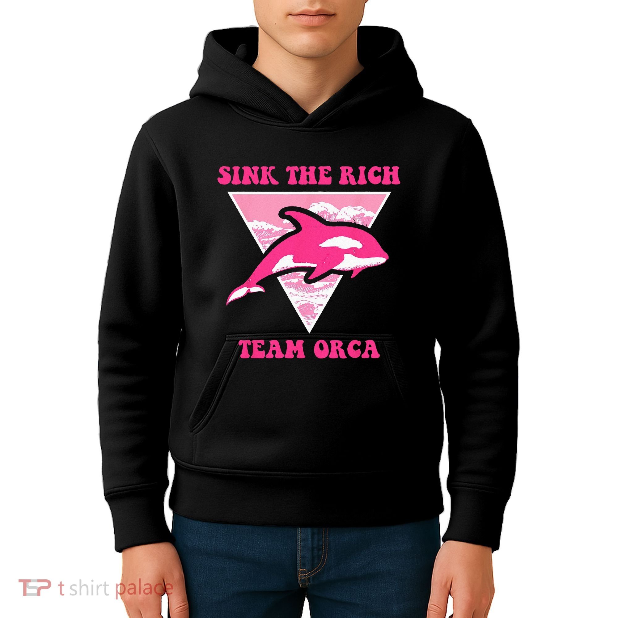 Sink The Rich Tea Orca Whale Apparel Kids Hoodie