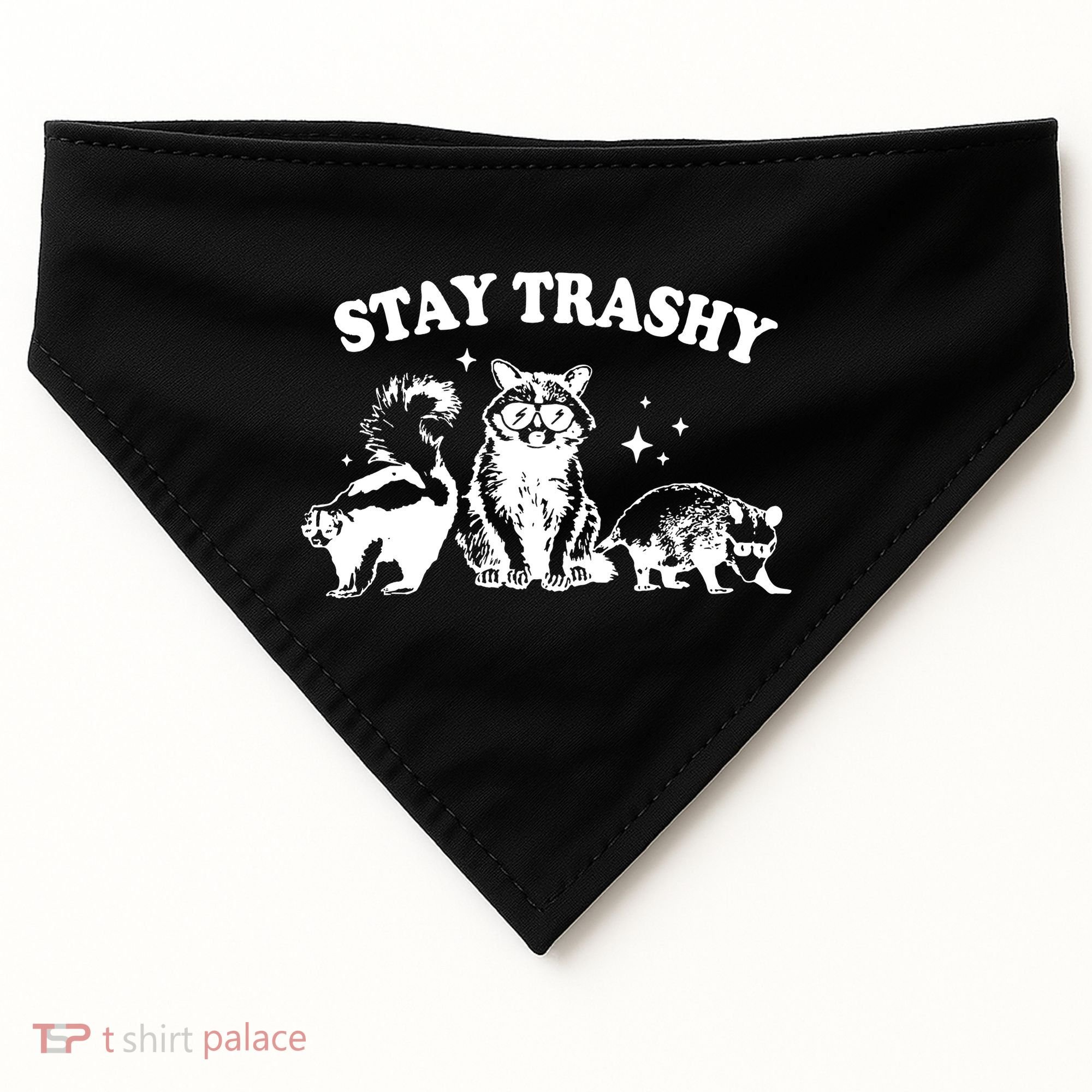 Stay Trashy Raccoon Opossum Skunk USA-Made Doggie Bandana