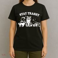 Stay Trashy Raccoon Opossum Skunk T-Shirt thumb 4