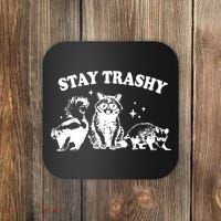 Stay Trashy Raccoon Opossum Skunk Coaster thumb 0