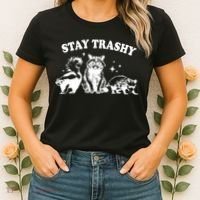 Stay Trashy Raccoon Opossum Skunk Women's T-Shirt thumb 2