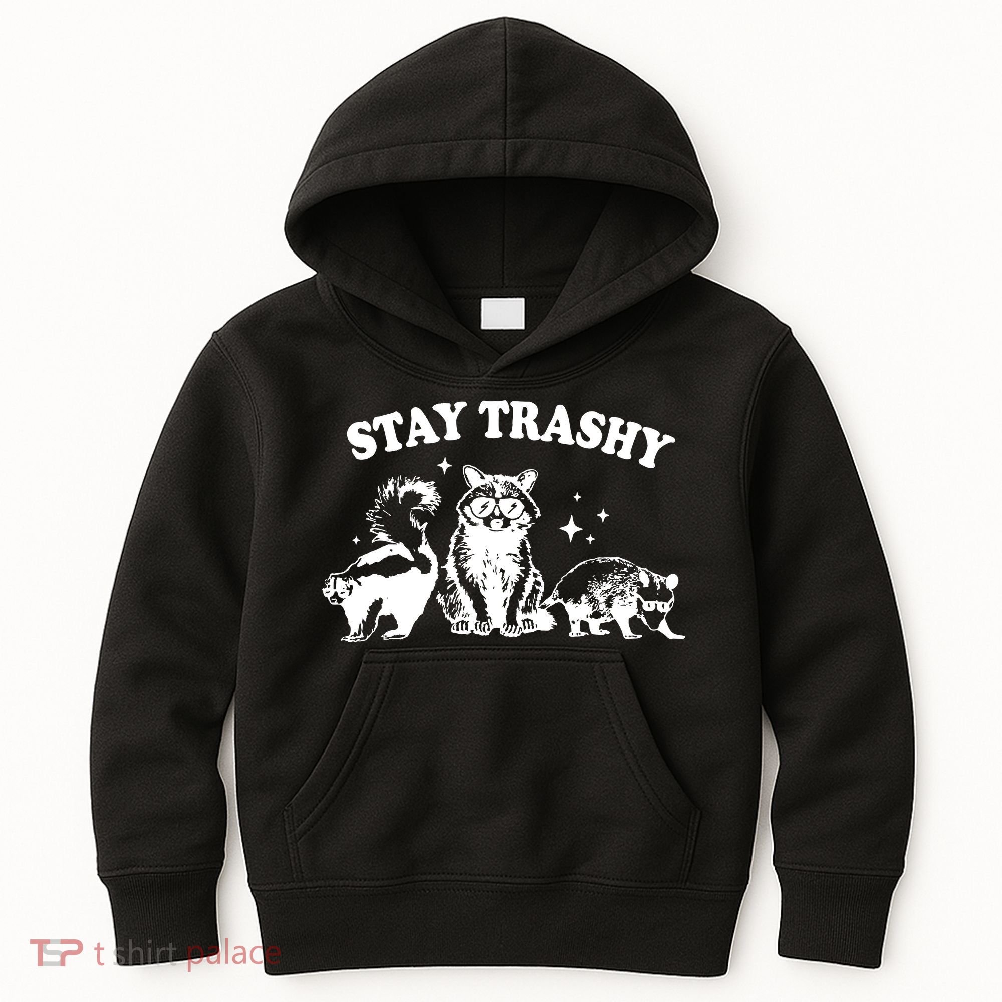 Stay Trashy Raccoon Opossum Skunk Kids Hoodie
