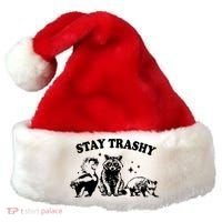 Stay Trashy Raccoon Opossum Skunk Santa Hat thumb 0